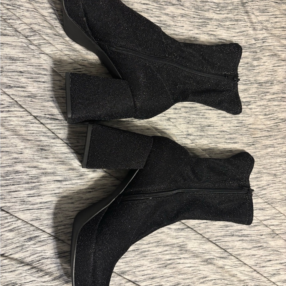 Abound Glittery Black Heeled Boots